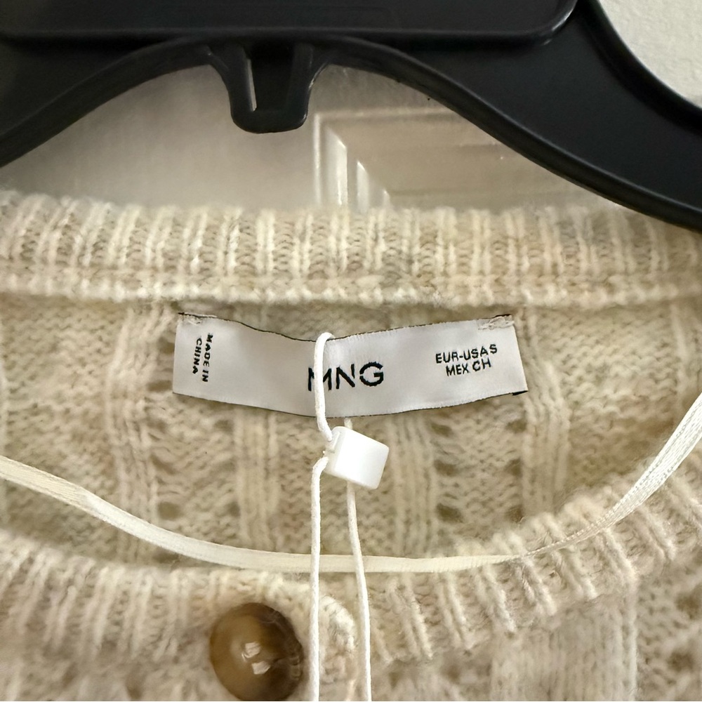 NWT Mango Knit Braided Cardigan with Lace Details - Picture 10 of 10